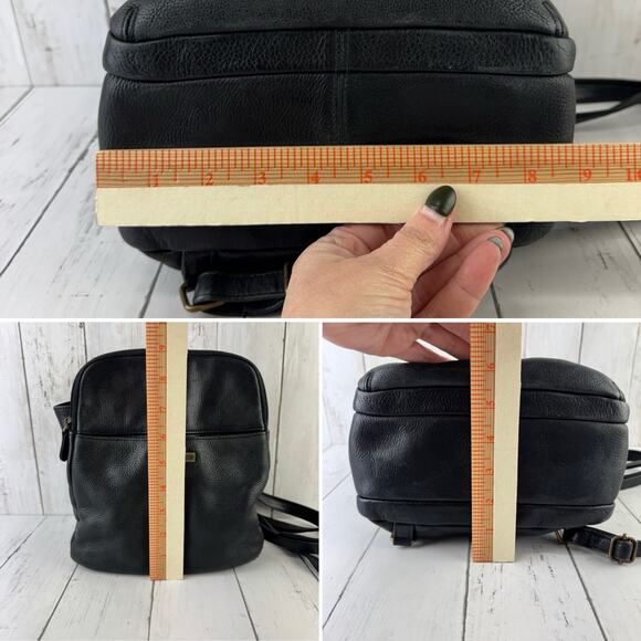 VTG Etienne Aigner Black Pebbled Leather Backpack Shoulder Bag Sling Convertible main image 12